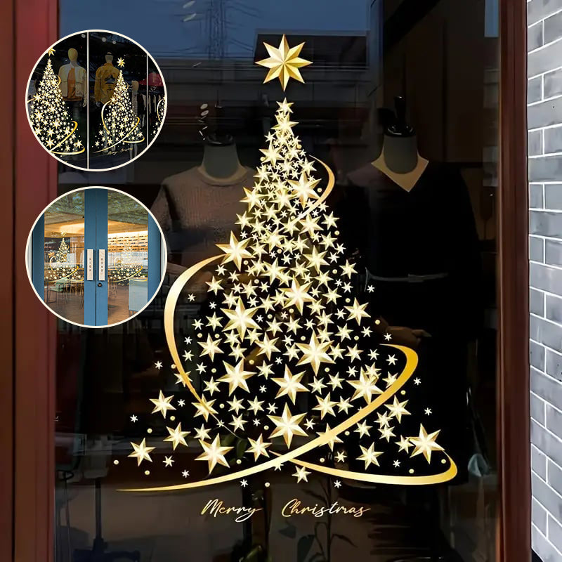 Christmas tree window stickers 1