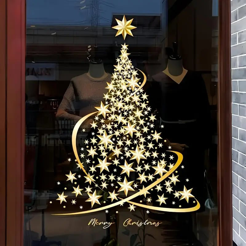 Christmas tree window stickers 7