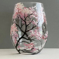 Four Seasons Tree Wine Glasses - Hand Painted Art 2