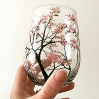 Four Seasons Tree Wine Glasses - Hand Painted Art 3