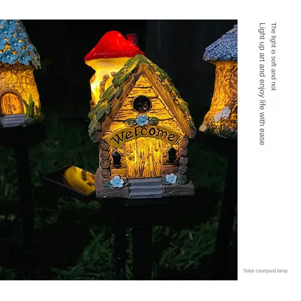 Glowhaus Solarleuchte | Märchenhaus-Gartenlampe | Warmweiß & Wetterfest | Mit Solarmodul 1