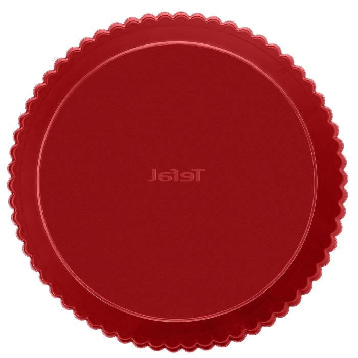 TEFAL Delibake taartplaat in staal - Ø 30 cm - Rood en grijs - Verwijderbare bodem