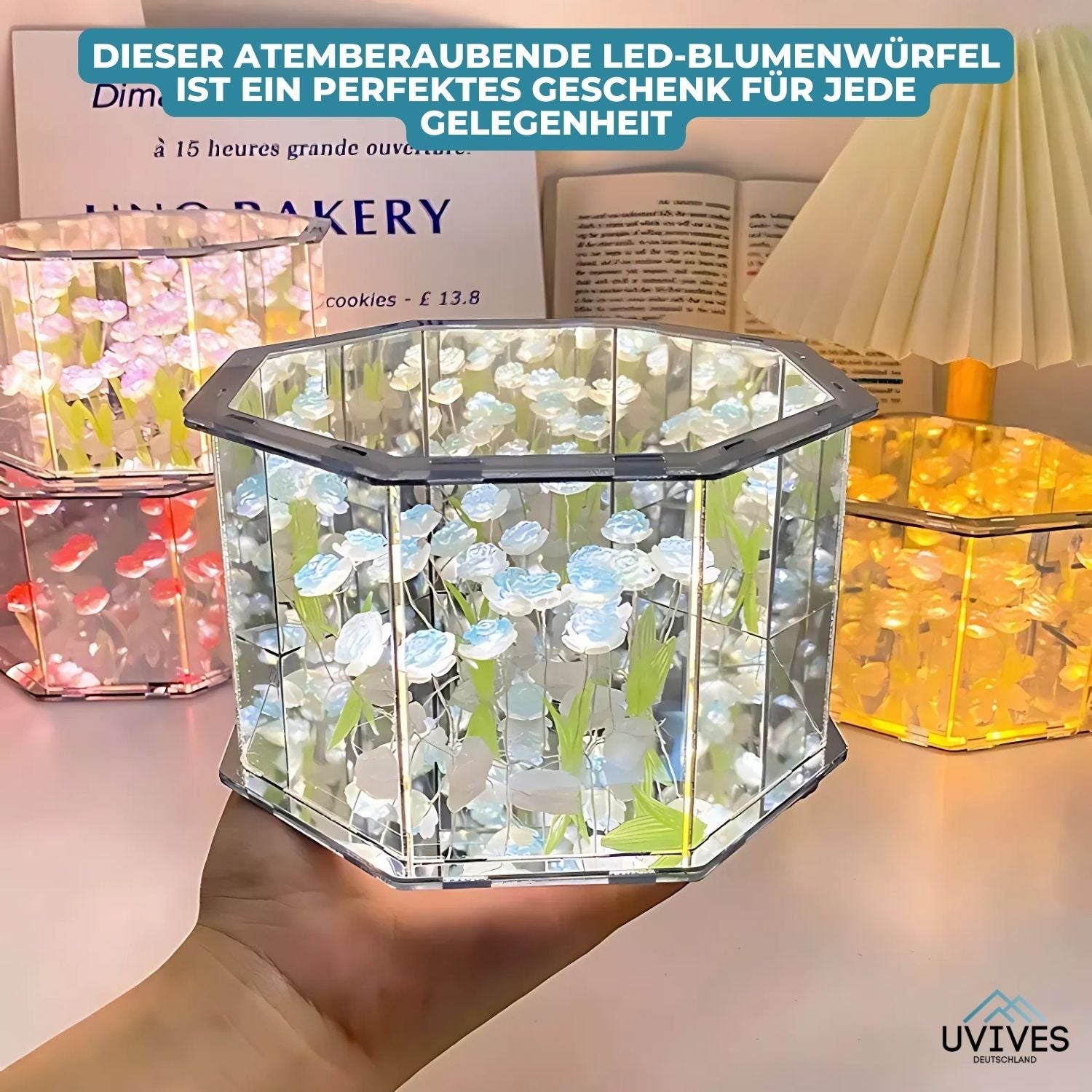 LumiFlora™ -  Handgefertigte Blume Würfellampe 3