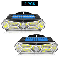 LuminoGuard | Solar LED Wandleuchte | 158 LEDs Bewegungsmelder | IP65 Wetterfest 0