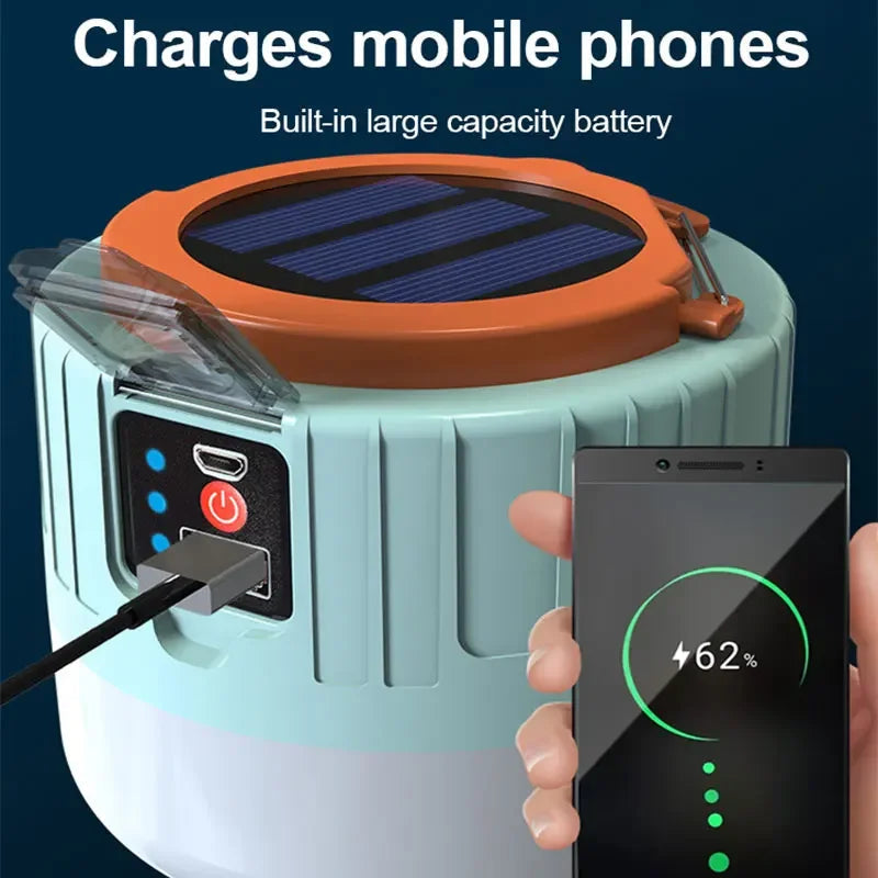 Solance LED Campinglampe | Solar & USB | 3 Modi & Fernbedienung | 60W Outdoor Laterne 1