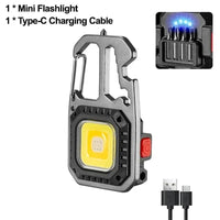 Torchino Mini-Taschenlampe | 6 Lichtmodi & Tools | USB-C Wiederaufladbar | Kompakt & Robust 5