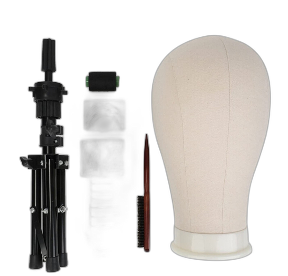 21/22/23 inch Pruik Hoofd Mannequin - Canvas Blok, Statief