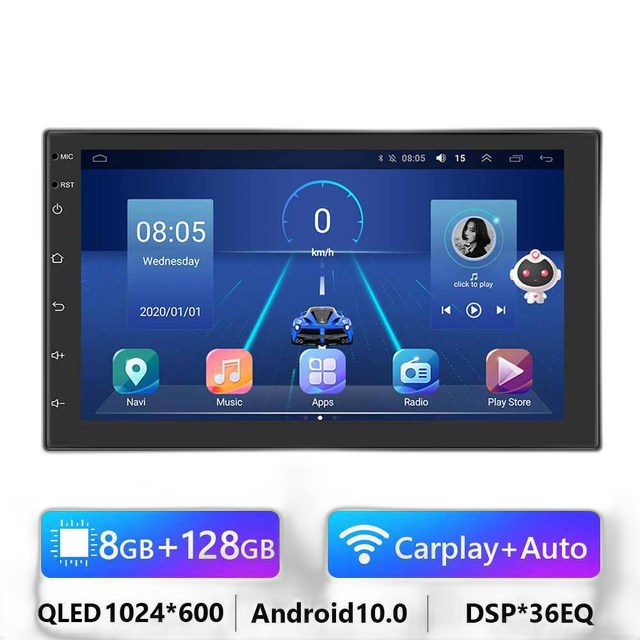 7/9/10.1 2Din Android-autoradio - 8G 128G multimedia-videospeler