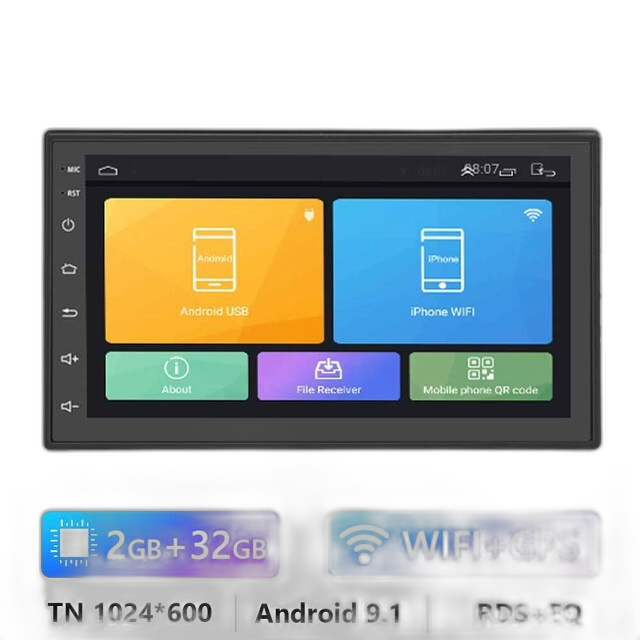 7/9/10.1 2Din Android-autoradio - 8G 128G multimedia-videospeler