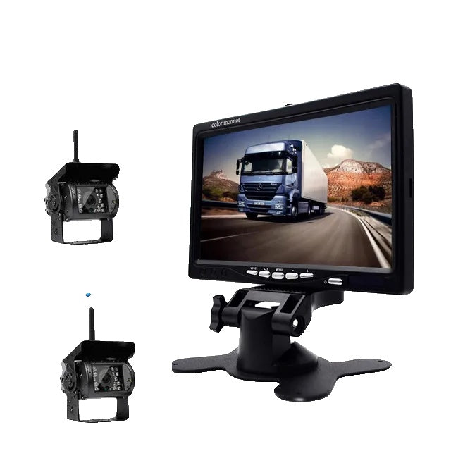 Draadloze achteruitrijcamera, 7 inch HD TFT LCD-monitor, voertuigback-up voor vrachtwagens en campers.