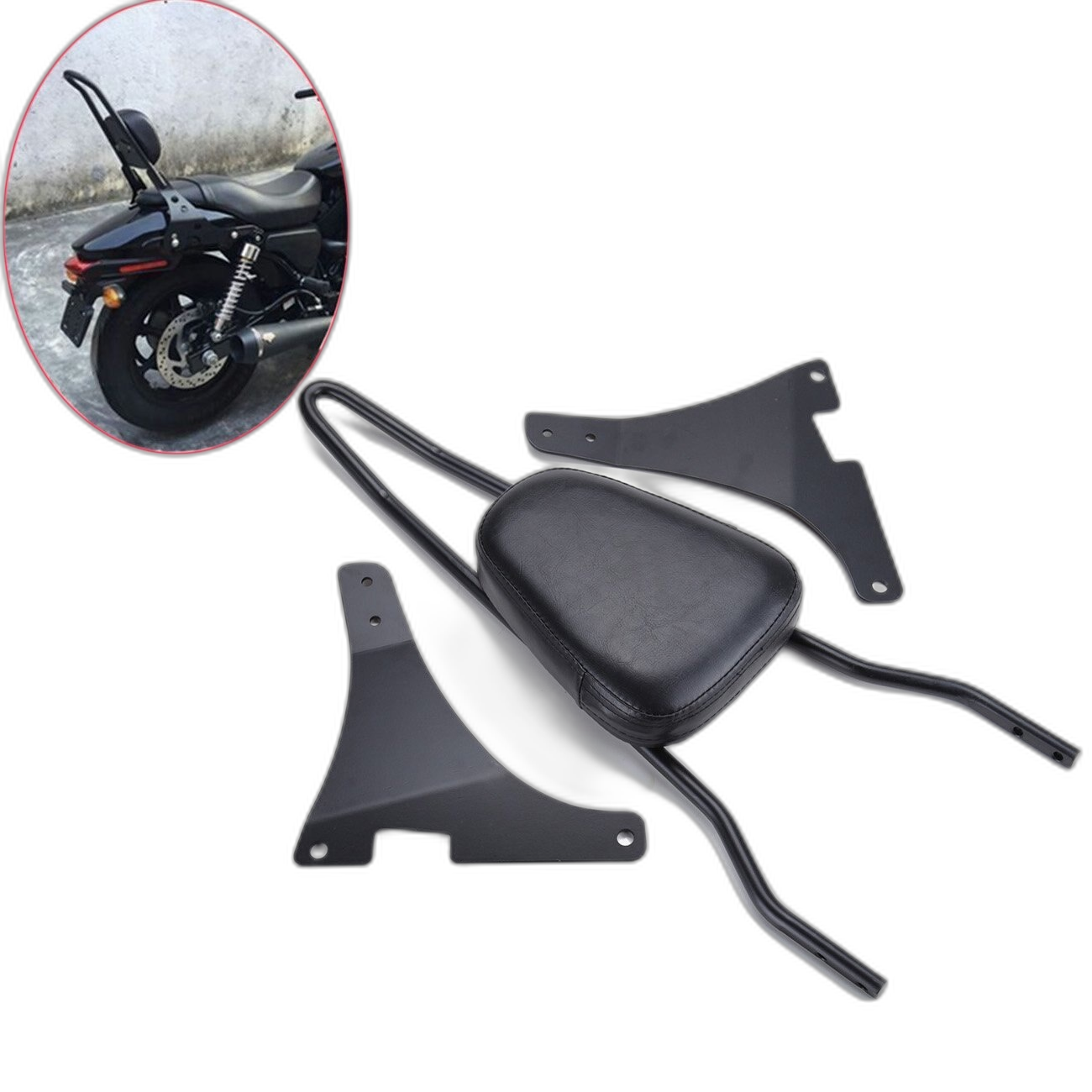 Sissy Bar-rugleuning achterpassagier - zwart voor Harley Davidson