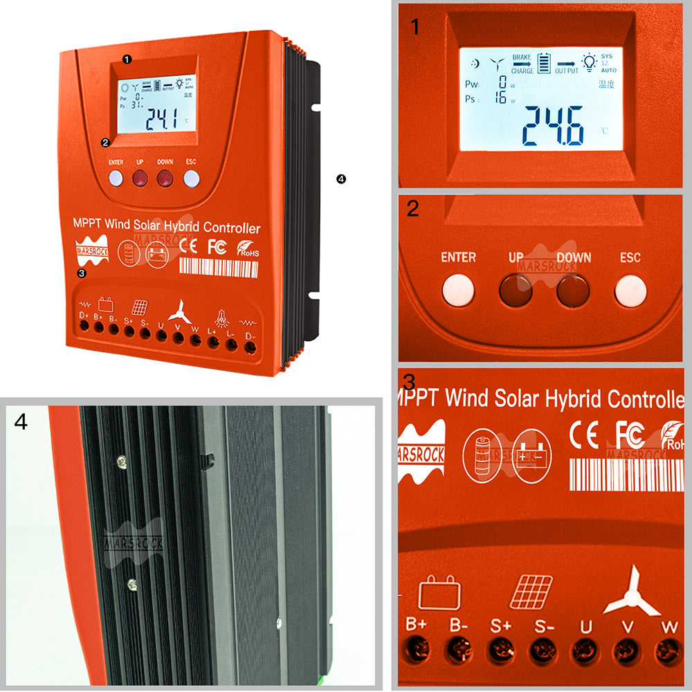 Hybride Wind Zonne-Controller, MPPT Technologie, WiFi Connectiviteit