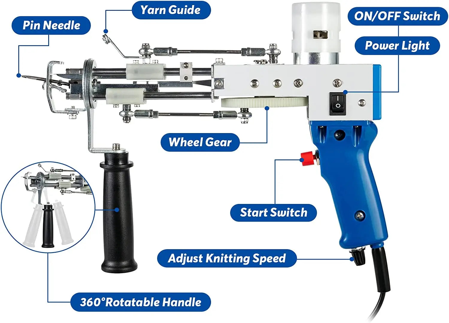 Tufting Gun Starterset, Elektrisch Tapijt Weven, Tapijt Maakset