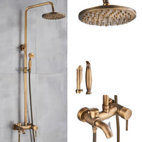 Badkamer Douche Set, Antiek Messing, Muurbevestigd