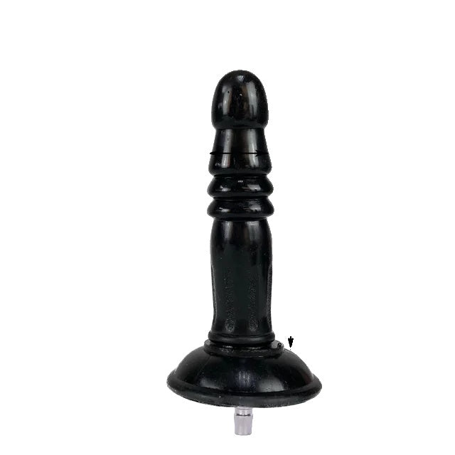 Seksmachine opzetstuk, VAC-U-Lock, grote zwarte en vleeskleurige dildo's.