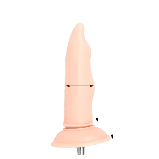 Seksmachine opzetstuk, VAC-U-Lock, grote zwarte en vleeskleurige dildo's.