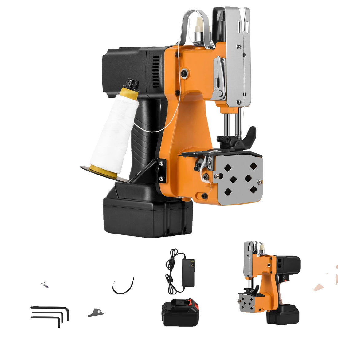 Draagbare tas naaimachine, elektrische industriële verpakkingsmachine, 2200 mAh lithium batterij.