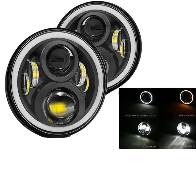 LED Koplamp, Hoog/Laag Licht, Geschikt voor Jeep Wrangler Jk tj Cj Vaz 2121 Lada Niva 4X4