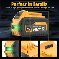 Dewalt Vervangingsbatterij, 60Ah/90Ah, Compatibel met FlexVolt Gereedschap