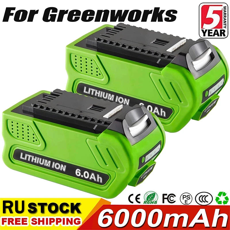 Greenworks 40V Batterij, 6000mAh, Li-ion Batterij