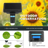 Draadloze Digitale Microscoop, Verstelbare Vergroting, 5 Inch Scherm