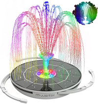 AquaGlow Fountain | Solar Springbrunnen mit LED-Beleuchtung | 16 Düsen & 5000mAh Akku 1