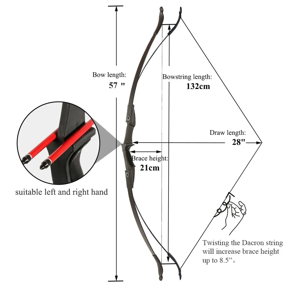 Boogschieten Recurve Boog, Rechts/Linkshandig, Opvouwbare Boog