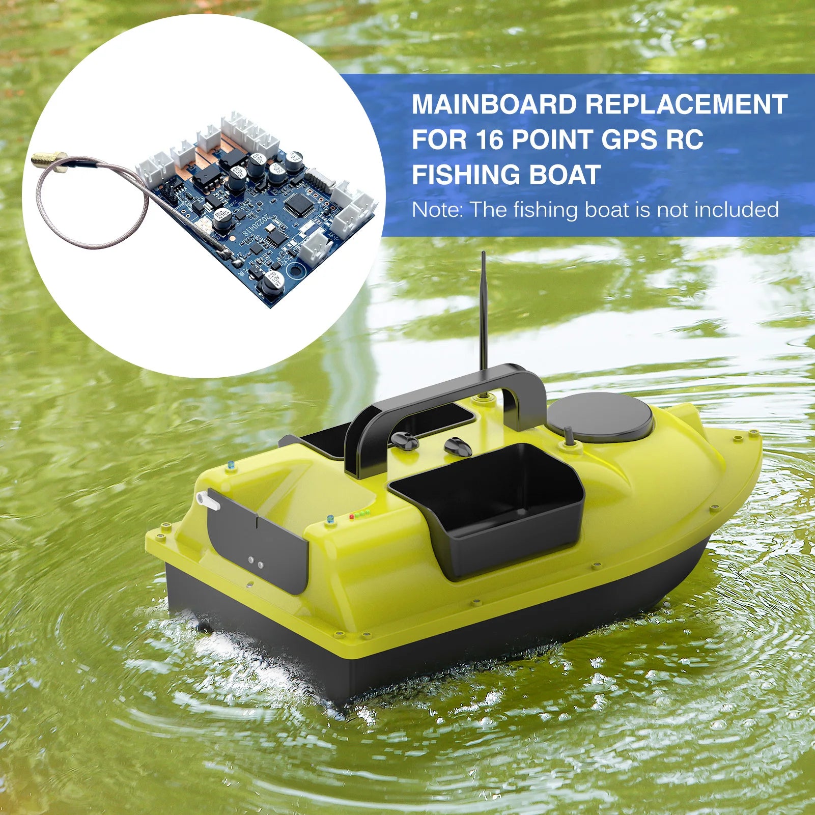 GPS Visvoerboot, 10000mAh, 3 Aascontainers