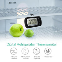 Digitale waterdichte thermometer - groot scherm, hangende koelkast met