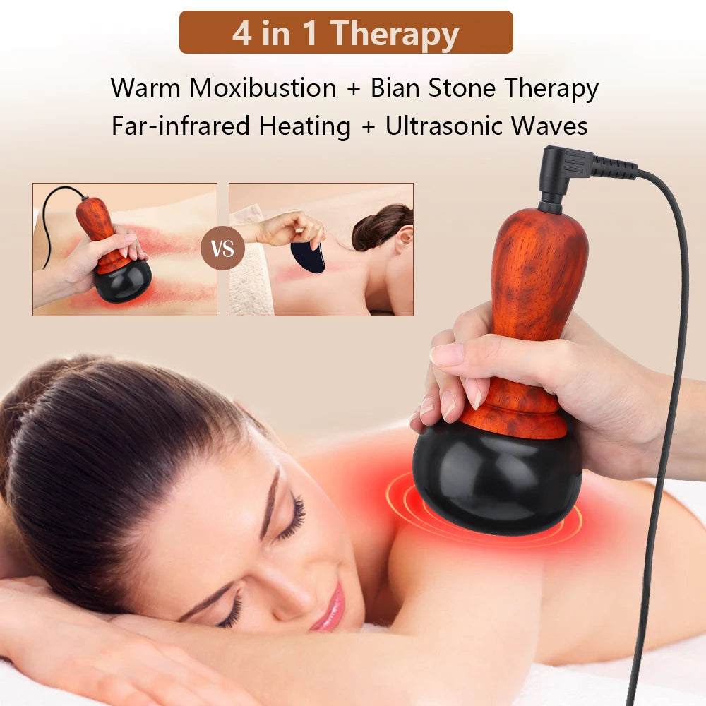 GuaSha Massager, Warmtesteen Verwarming, Schrapende Nek Rug Massage