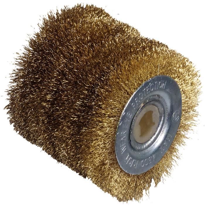 Large wire brush - 0.3mm brass wire - Ø60mm - L60mm