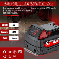 Milwaukee 18V Batterij, Hoge Capaciteit 90/60Ah, Compatibel met M18 Gereedschap