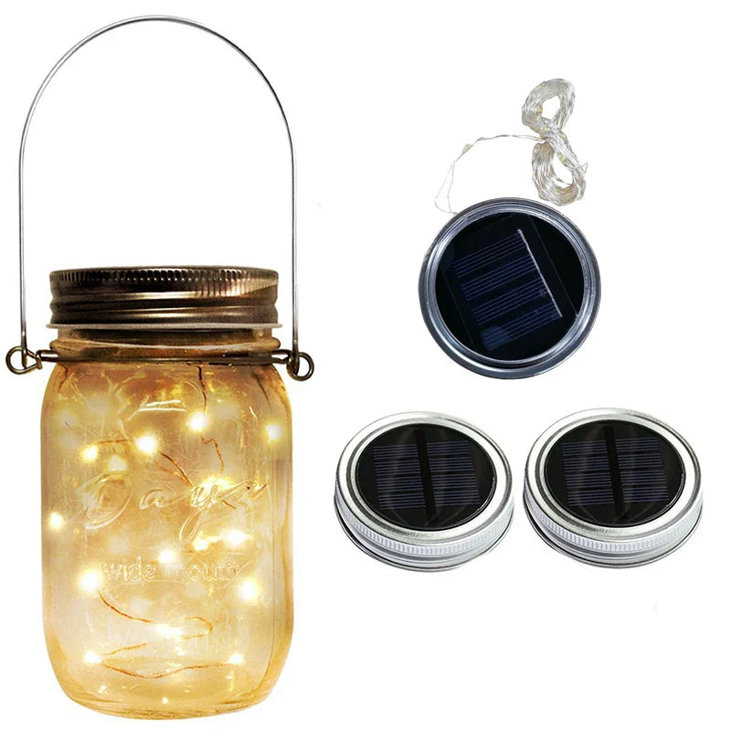 GlowJar Solar Deckellichter | Solarbetrieben | Warmweiße LED Lichterkette | Für Garten & Balkon 2