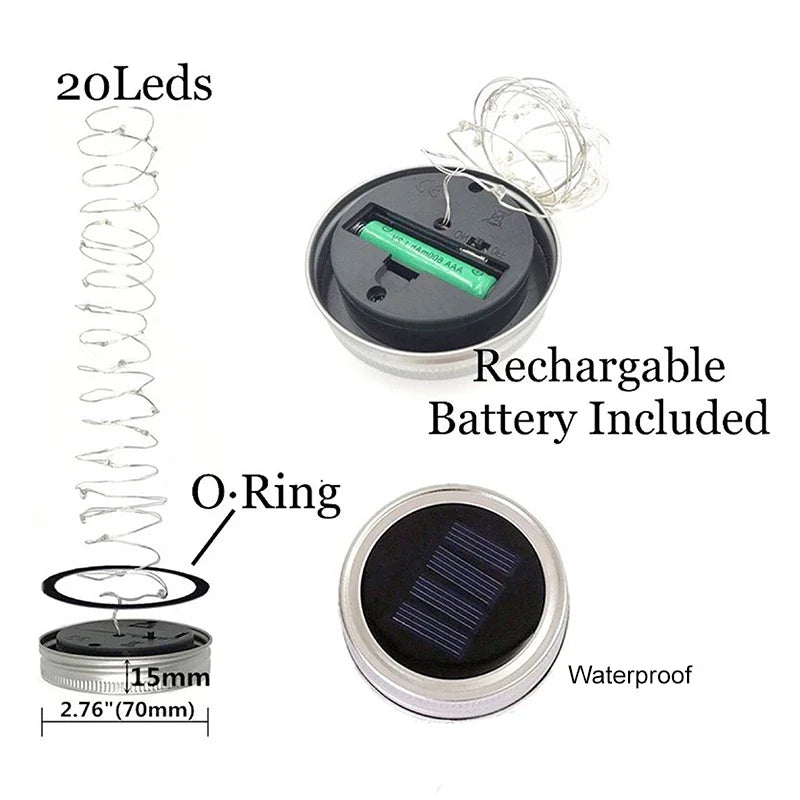 GlowJar Solar Deckellichter | Solarbetrieben | Warmweiße LED Lichterkette | Für Garten & Balkon 4