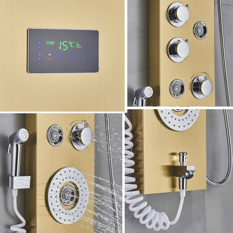 LED Douche Systeem, Temperatuurweergave, Multifunctionele Massage