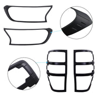 Ford Ranger Raptor Koplamp Cover, Matzwarte Afwerking, Set voor 2015-2022