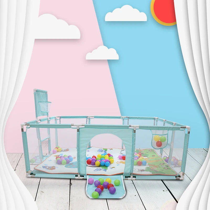 Kinder Speelbox, Effen Kleur, Veiligheidsbarrières