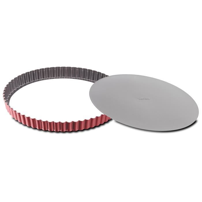 TEFAL Delibake pie plate in steel - Ø 30 cm - Red and gray - Removable bottom