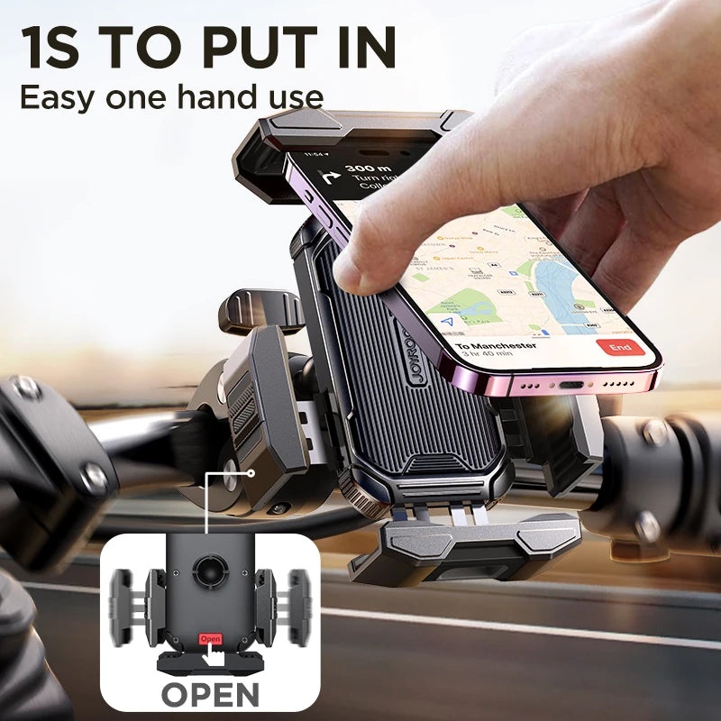 Motorfiets Telefoonhouder, Beveiligingsklem, Eénhandige Bediening