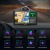 Auto GPS Navigatie, 7 Inch Touch Screen, Gratis Kaart Updates