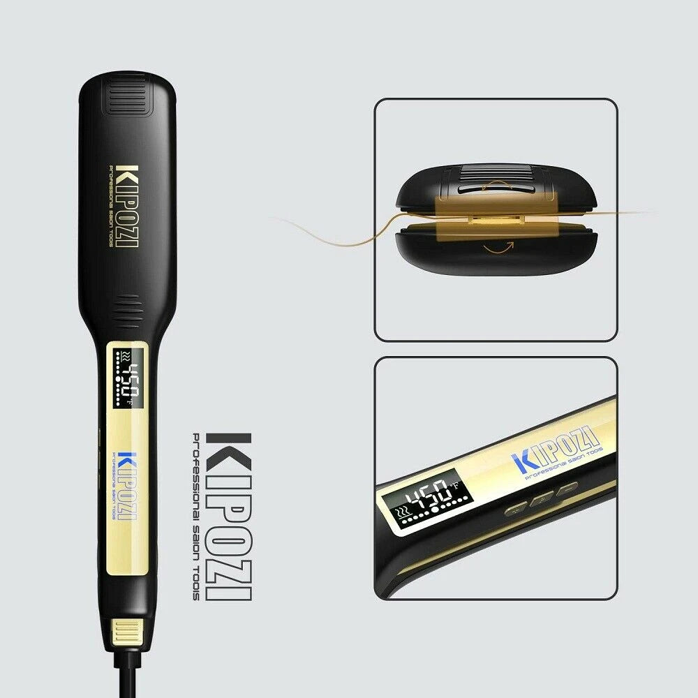 Haarstijltang, Digitaal LCD-scherm, Titanium Platte Dubbel