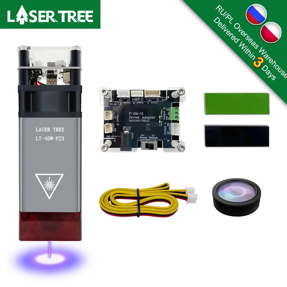 Laser Module, 20W Optisch Vermogen, Blauw Licht 450nm