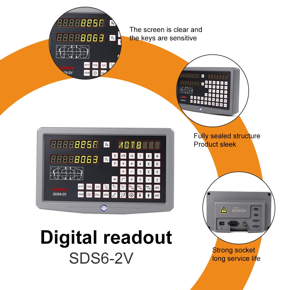 CNC Draaibank Frees Digitale Uitlezing Kit, Sino Dro SDS6-2V/3V Set, Lineaire Schaal 5U 5V TTL