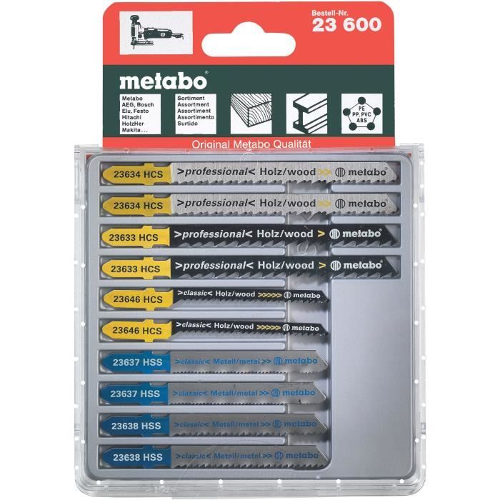 METABO Set of 10 blades for jigsaws