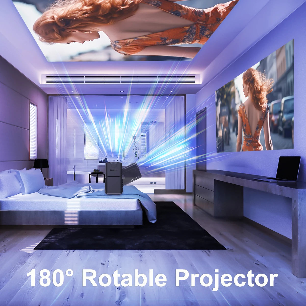 4K Android Projector, Native 1080P Resolutie, Dubbele Wifi6 Connectiviteit