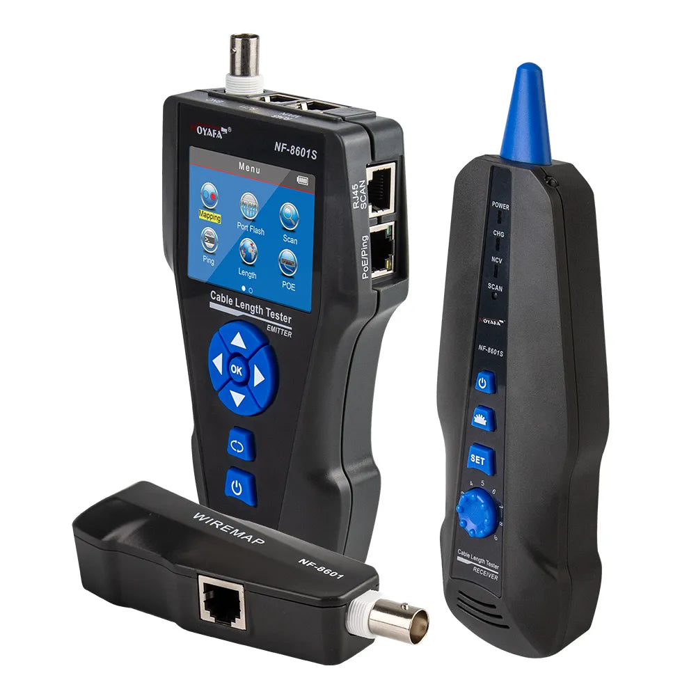 Netwerkkabeltester, TDR-lengte, PoE/PING/Portspanning