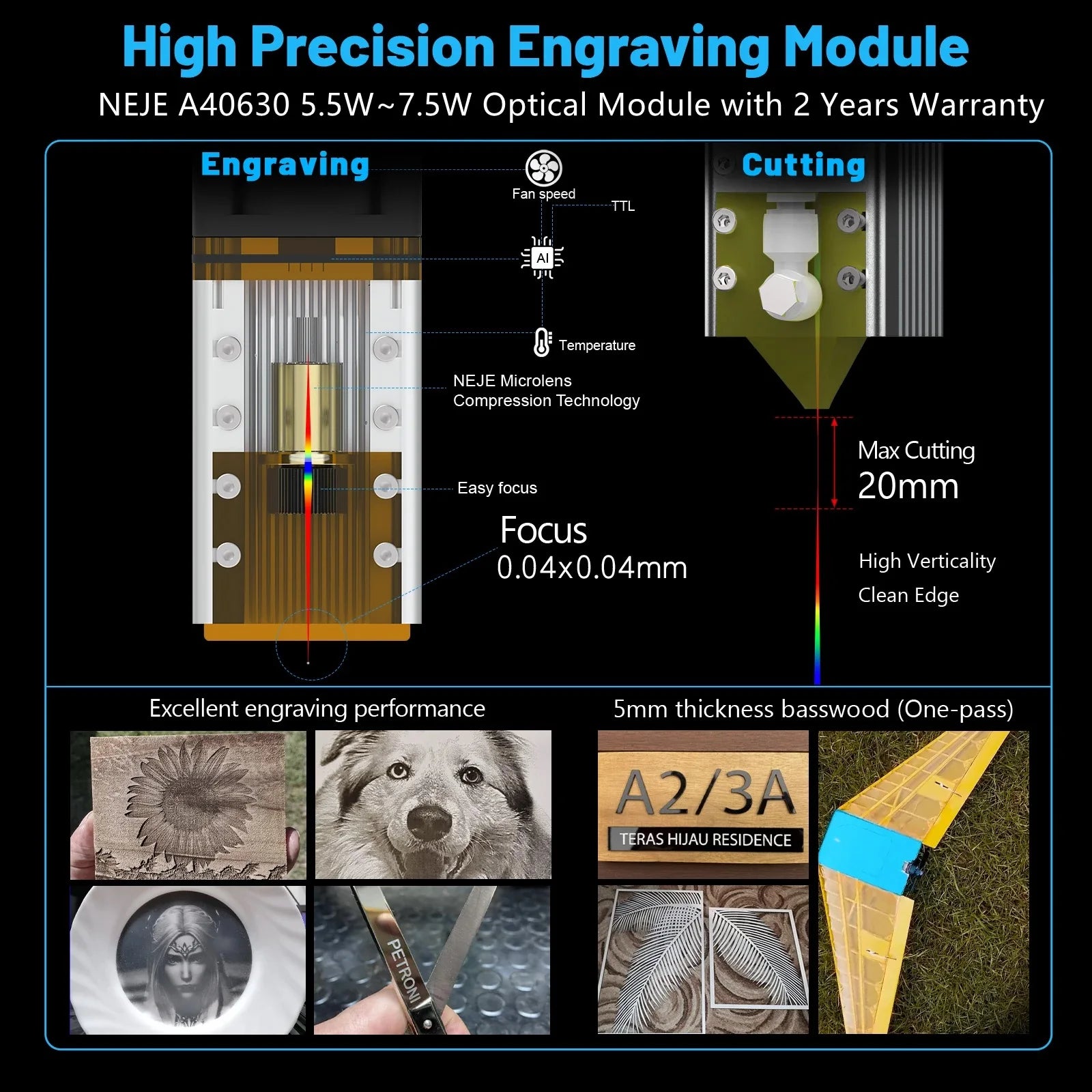 CNC Laser Module, High Power Engraver, Air Support System