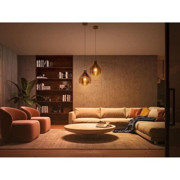 Philips Hue White, E27 connected LED bulb, Equivalent 75W, 1100 Lumen, Bluetooth compatible, 2 pack