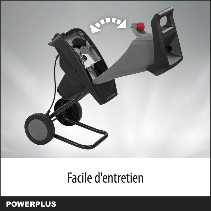 PowerPlus Poweg5011 elektrische plantenvermaler - 2400 W, max. Ø40 mm, Duwstang, wielen en verzameltas van 50 l inbegrepen