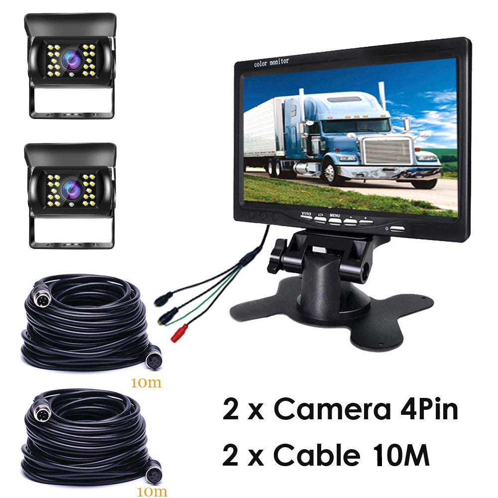 Auto Achteruitkijk Monitor, 12V/24V, Achteruitrijcamera